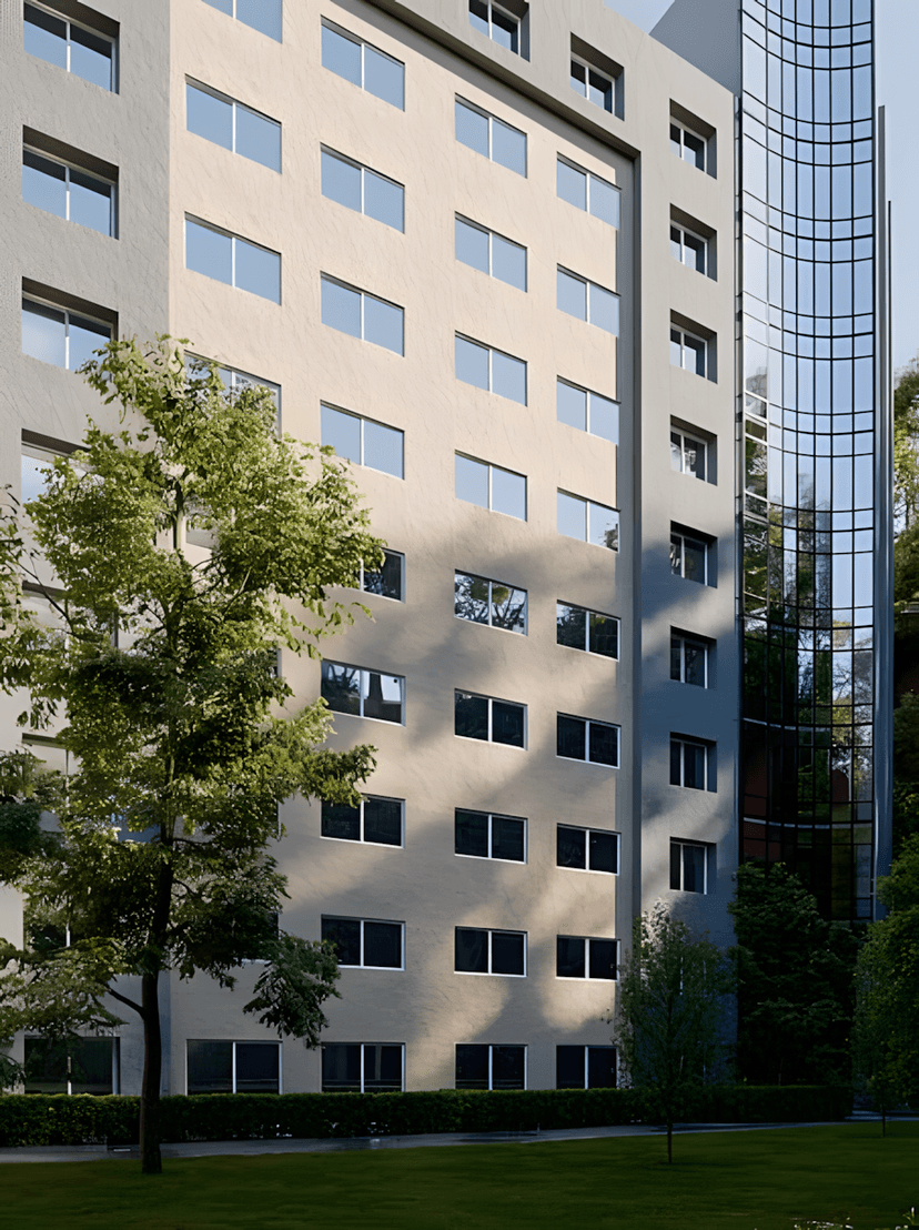Edificio con elementos sustentables